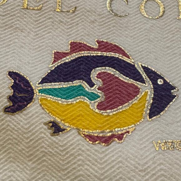 1980's Hotel del Coronado Cal Cru XL White Textured Fish Short Sleeve T-Shirt - Picture 5 of 7